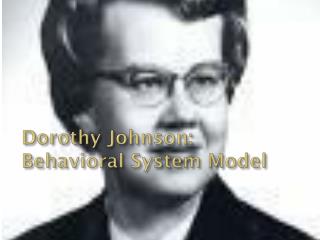 Dorothy Johnson: Behavioral System Model