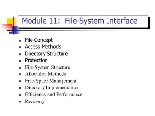 Module 11: File-System Interface