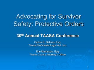 Advocating for Survivor Safety: Protective Orders