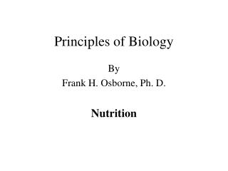 Principles of Biology