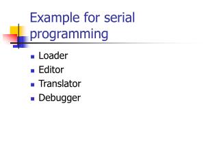 Example for serial programming