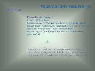 FOUR COLONY MODELS (4)