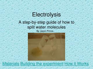 Electrolysis