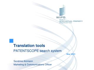 Translation tools PATENTSCOPE search system