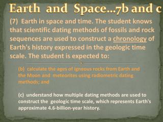 Earth and Space…7b and c