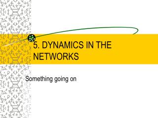 5. DYNAMICS IN THE NETWORKS