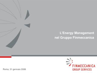 L’Energy Management nel Gruppo Finmeccanica
