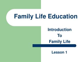 Family Life Education