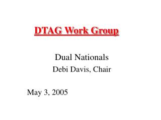 DTAG Work Group