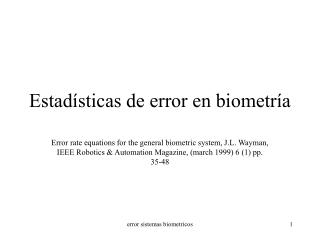 Estadísticas de error en biometría