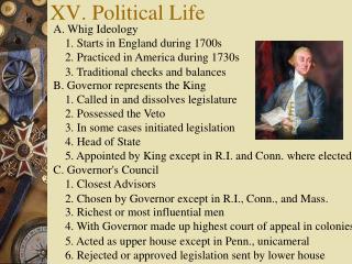 XV. Political Life