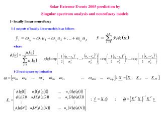 Solar Extreme Events 2005 prediction by Singular spectrum analysis and neurofuzzy models