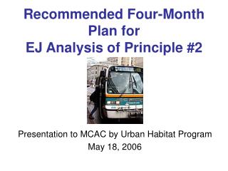 Recommended Four-Month Plan for EJ Analysis of Principle #2