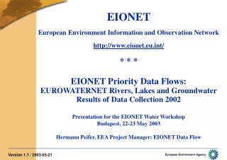 EIONET European Environment Information and Observation Network eionet.eut/