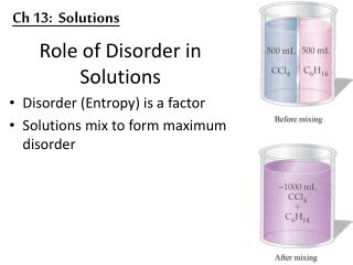 Role of Disorder in Solutions