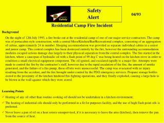 Residential Camp Fire Incident Background