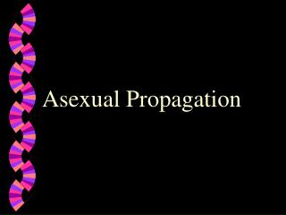 Asexual Propagation