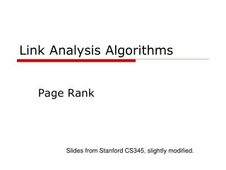 Link Analysis Algorithms