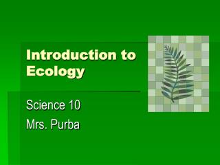 Introduction to Ecology