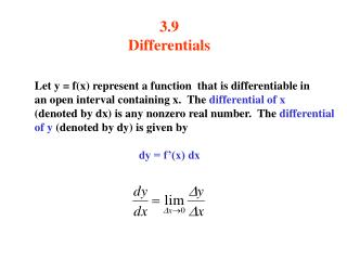 3.9 Differentials
