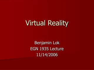 Virtual Reality
