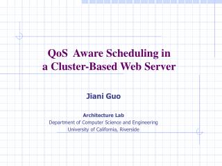 QoS Aware Scheduling in a Cluster-Based Web Server