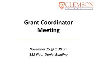 Grant Coordinator Meeting