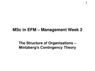 MSc in EFM – Management Week 2