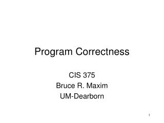 Program Correctness