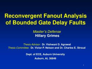 Reconvergent Fanout Analysis of Bounded Gate Delay Faults