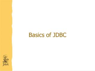 Basics of JDBC