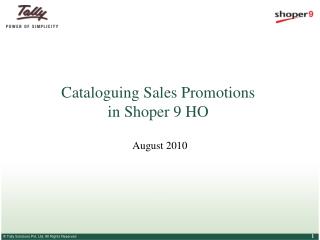 Cataloguing Sales Promotions in Shoper 9 HO