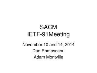 SACM IETF-91Meeting