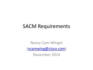 SACM Requirements