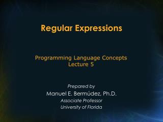 Regular Expressions