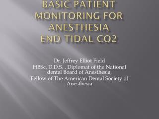 Basic Patient Monitoring For Anesthesia End tidal CO2