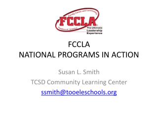 FCCLA NATIONAL PROGRAMS IN ACTION