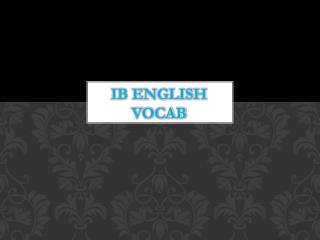 IB English Vocab