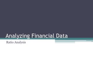 Analyzing Financial Data