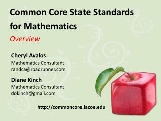 Common Core State Standards for Mathematics Overview