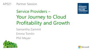 Service Providers – Your Journey to Cloud Profitability and Growth