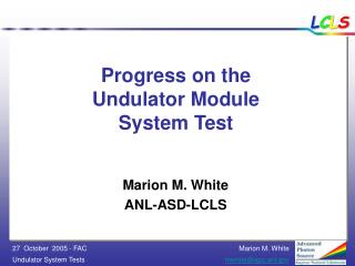 Progress on the Undulator Module System Test