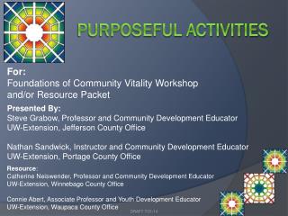 Purposeful Activities