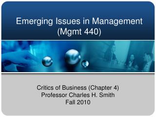 Emerging Issues in Management (Mgmt 440)