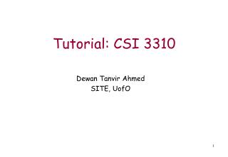 Tutorial: CSI 3310