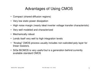 Advantages of Using CMOS