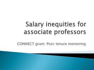 Salary inequities for associate professors