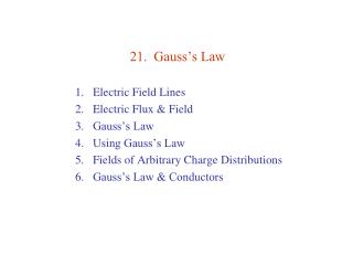21. Gauss’s Law