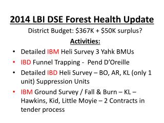 2014 LBI DSE Forest Health Update