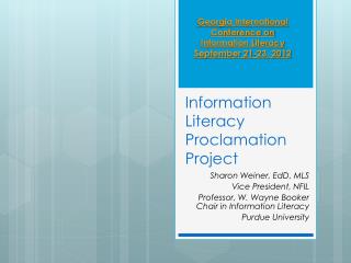 Information Literacy Proclamation Project